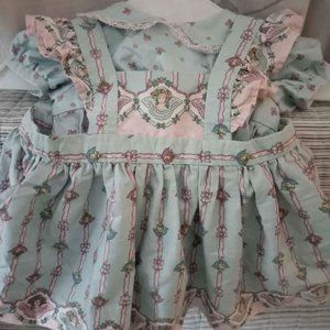 3-Piece Party Dress Retro Angel Patterns Outfit: Dress, Pinafore & Bloomers!